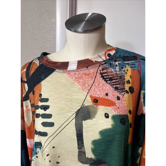 NWT Women’s Blouse Abstract By Jess And Jane Raglan Sleeve Colorful - Picture 3 of 13